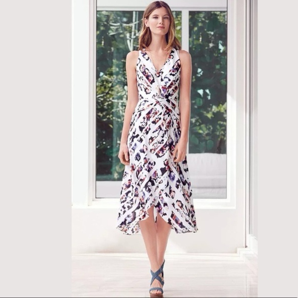 White House Black Market Multicolor High Low Dress